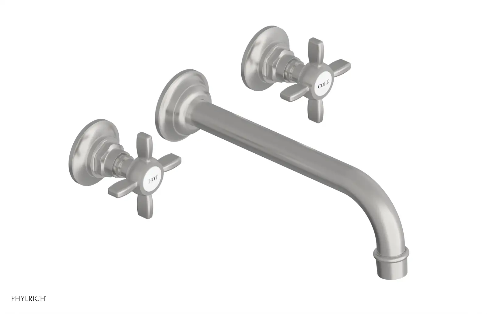 Phylrich Jamestown 10" Spout Wall Lavatory Set with Cross Handle by Phylrich