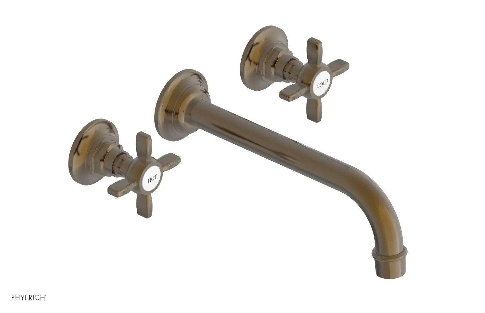 Phylrich Jamestown 10" Spout Wall Tub Set with Cross Handle by Phylrich
