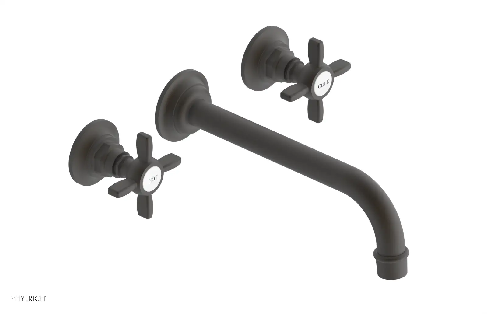 Phylrich Jamestown 10" Spout Wall Lavatory Set with Cross Handle by Phylrich