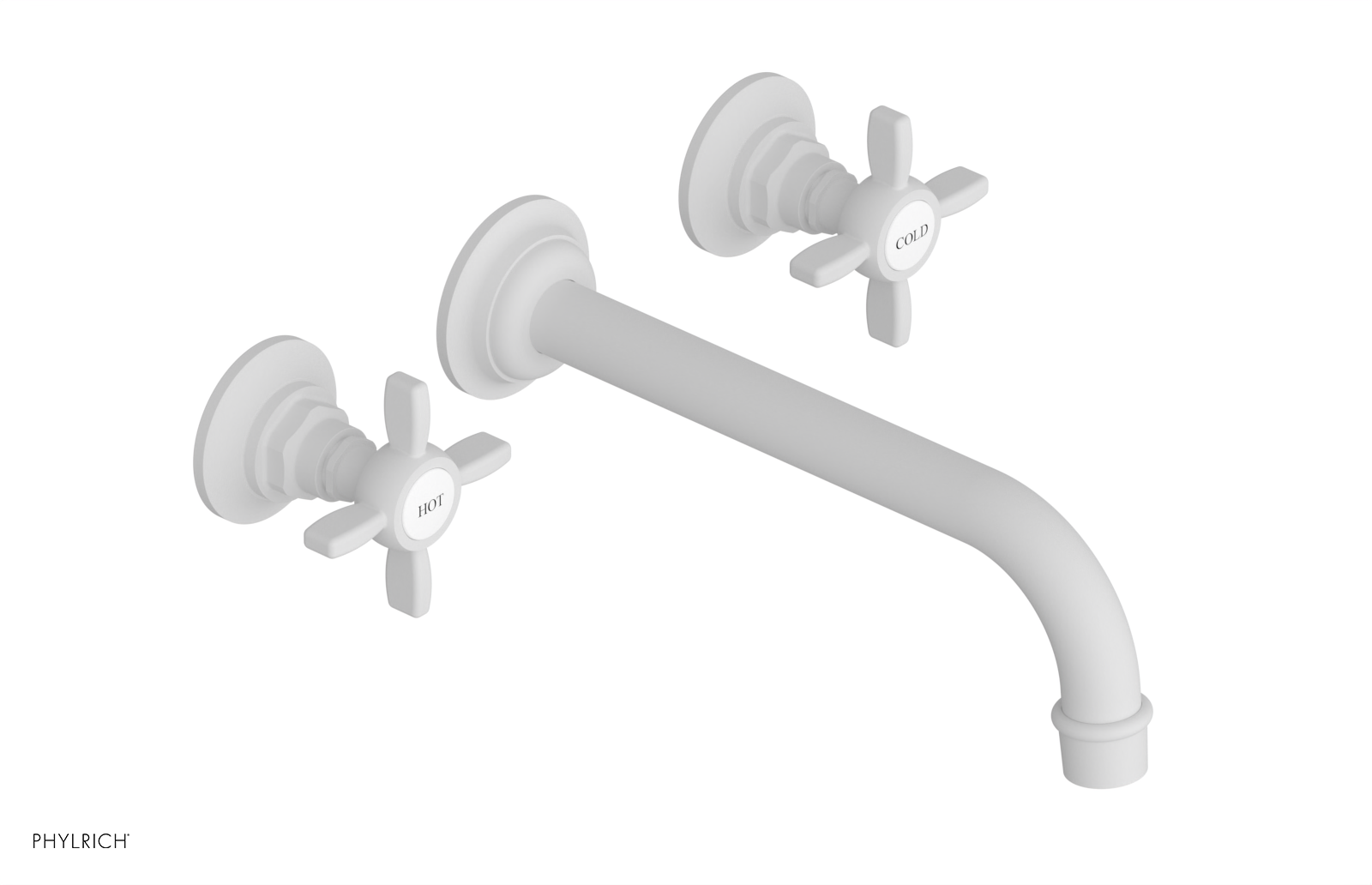 Phylrich Jamestown 10" Spout Wall Lavatory Set with Cross Handle by Phylrich