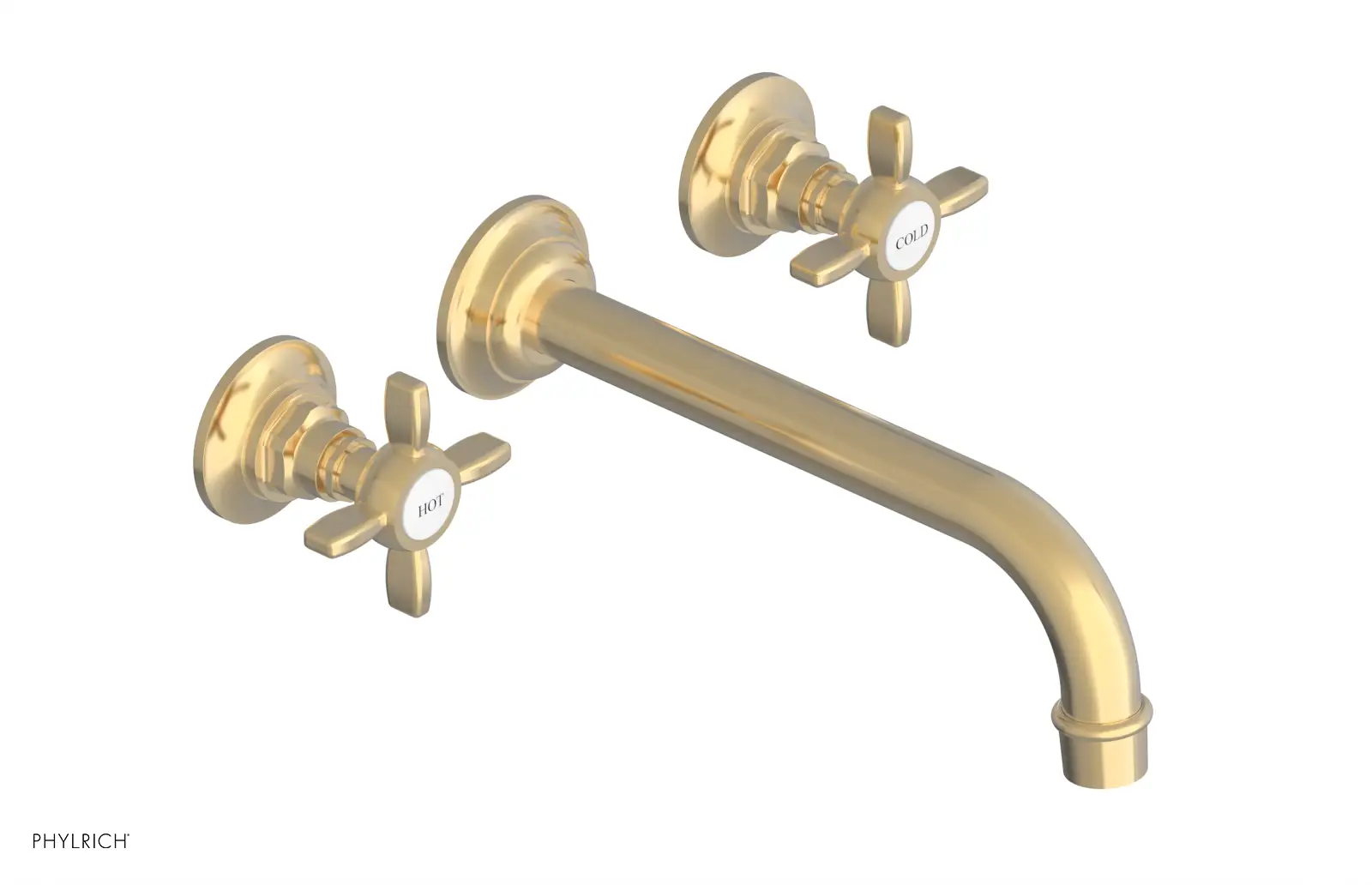Phylrich Jamestown 10" Spout Wall Tub Set with Cross Handle by Phylrich