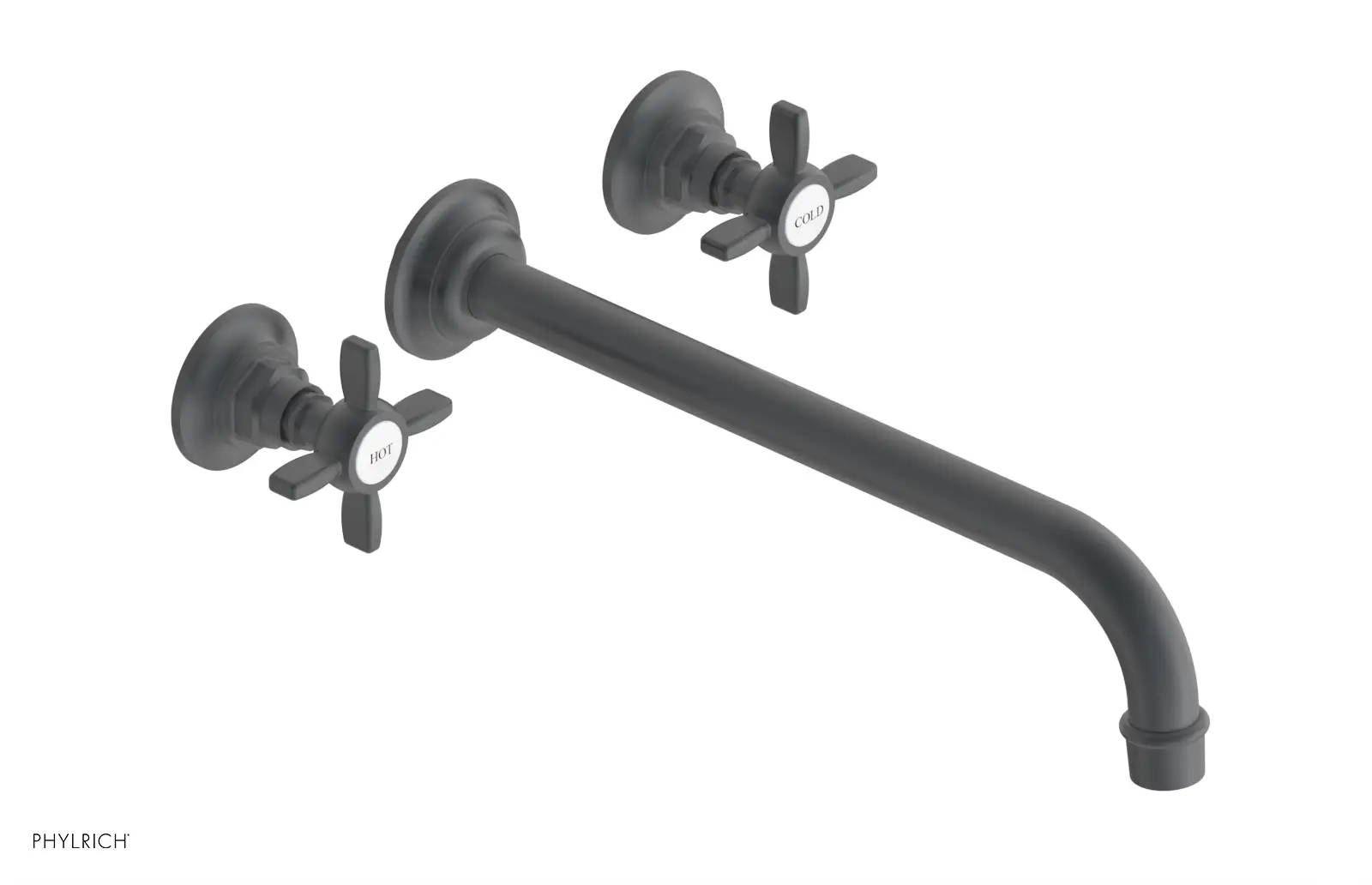 Phylrich Jamestown 12" Spout Wall Tub Set with Cross Handle by Phylrich