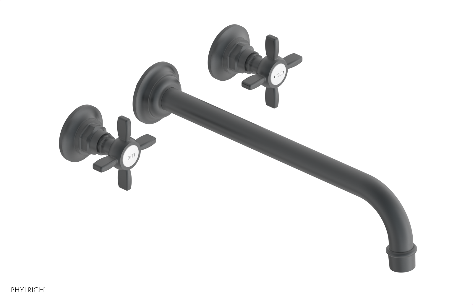 Phylrich Jamestown 12" Spout Wall Tub Set with Cross Handle