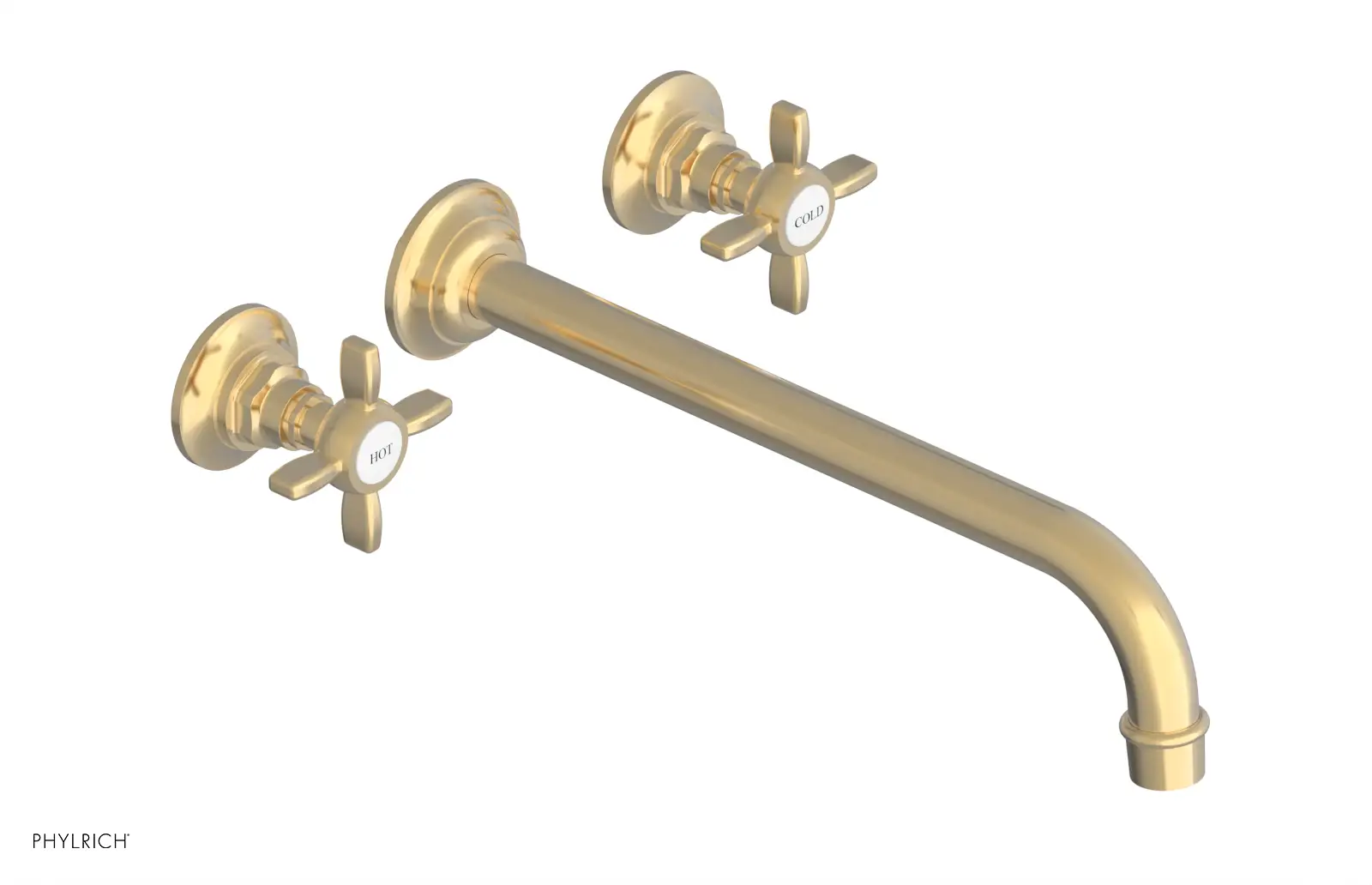 Phylrich Jamestown 12" Spout Wall Tub Set with Cross Handle by Phylrich