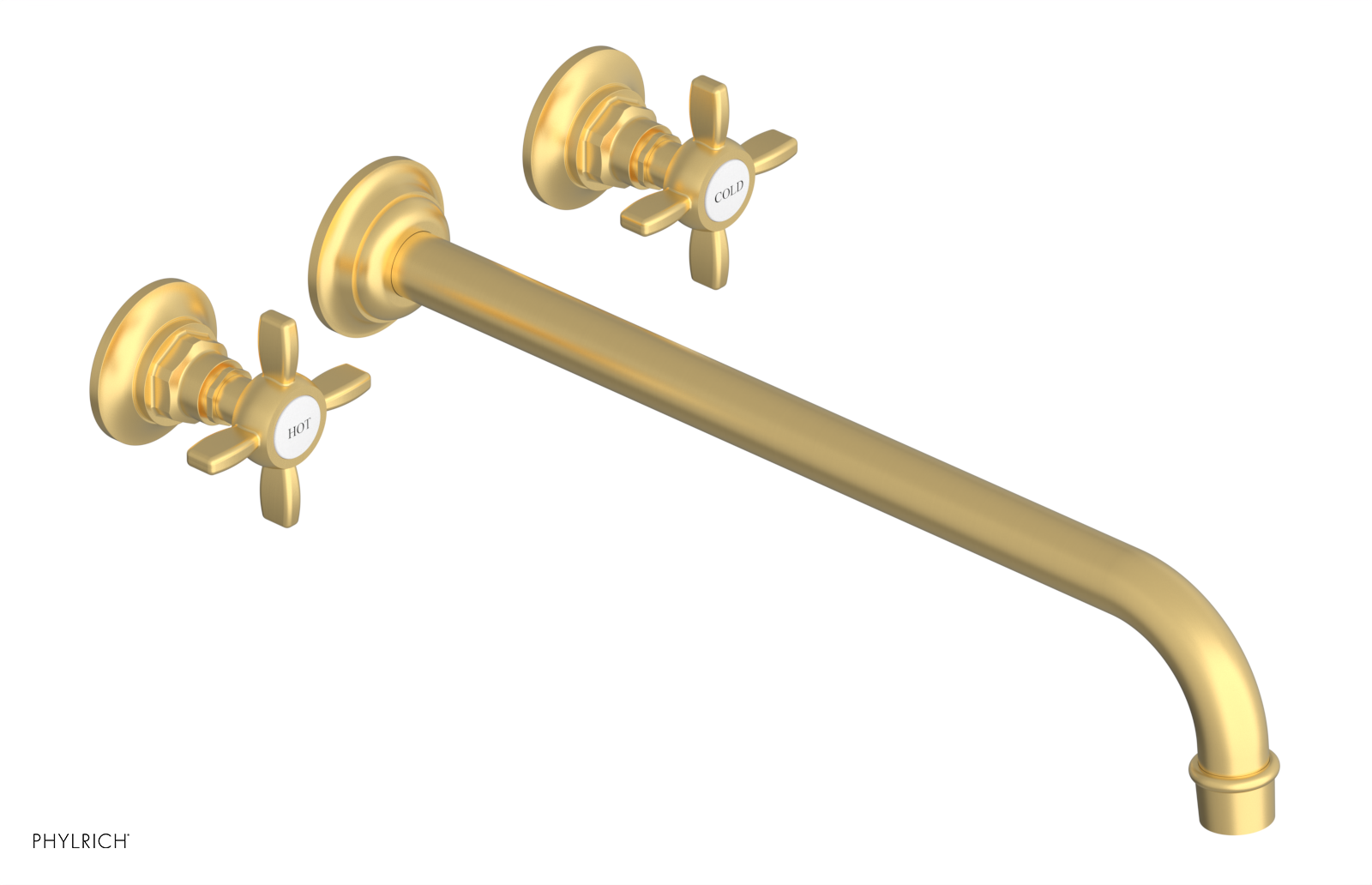 Phylrich Jamestown 14" Spout Wall Tub Set with Cross Handle by Phylrich