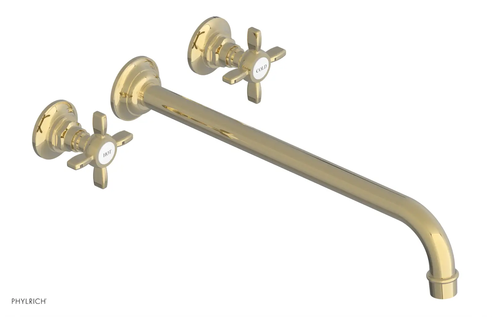 Phylrich Jamestown 14" Spout Wall Tub Set with Cross Handle by Phylrich