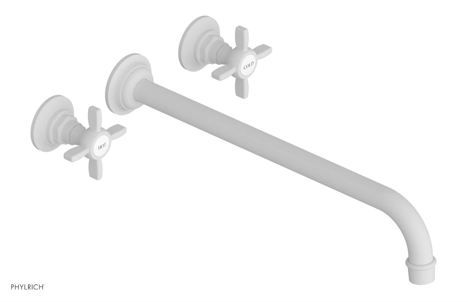 Phylrich Jamestown 14" Spout Wall Tub Set with Cross Handle