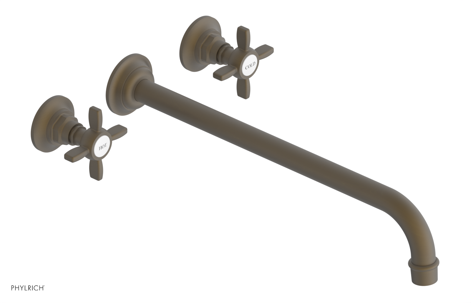 Phylrich Jamestown 14" Spout Wall Tub Set with Cross Handle by Phylrich