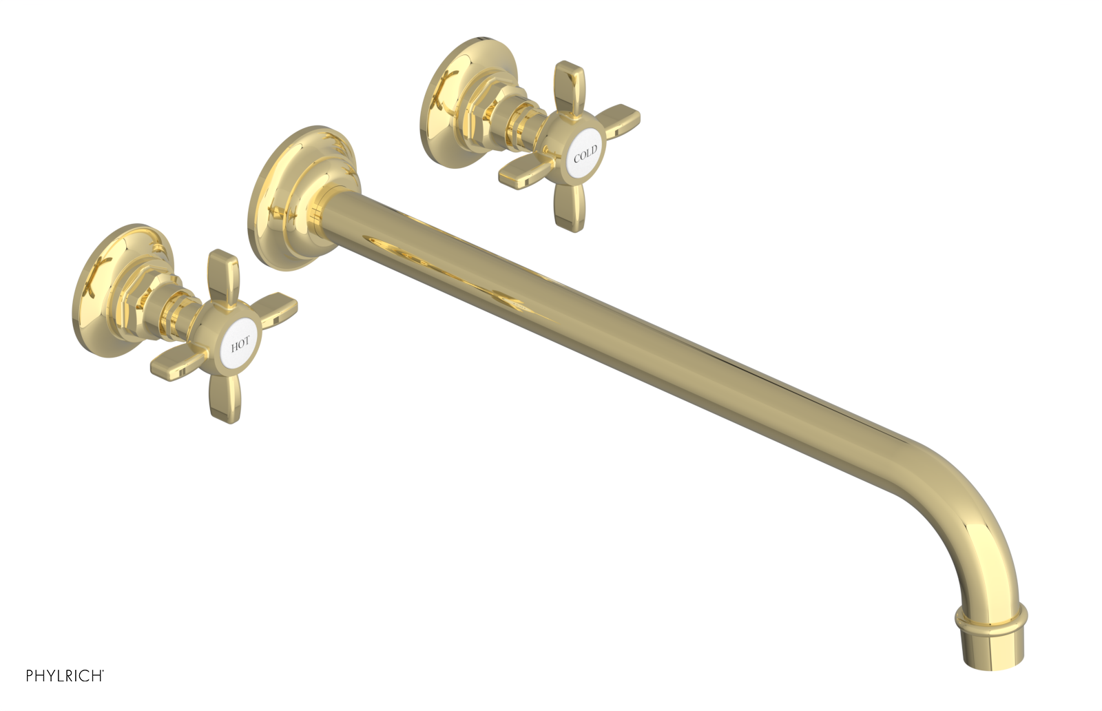 Phylrich Jamestown 14" Spout Wall Tub Set with Cross Handle by Phylrich