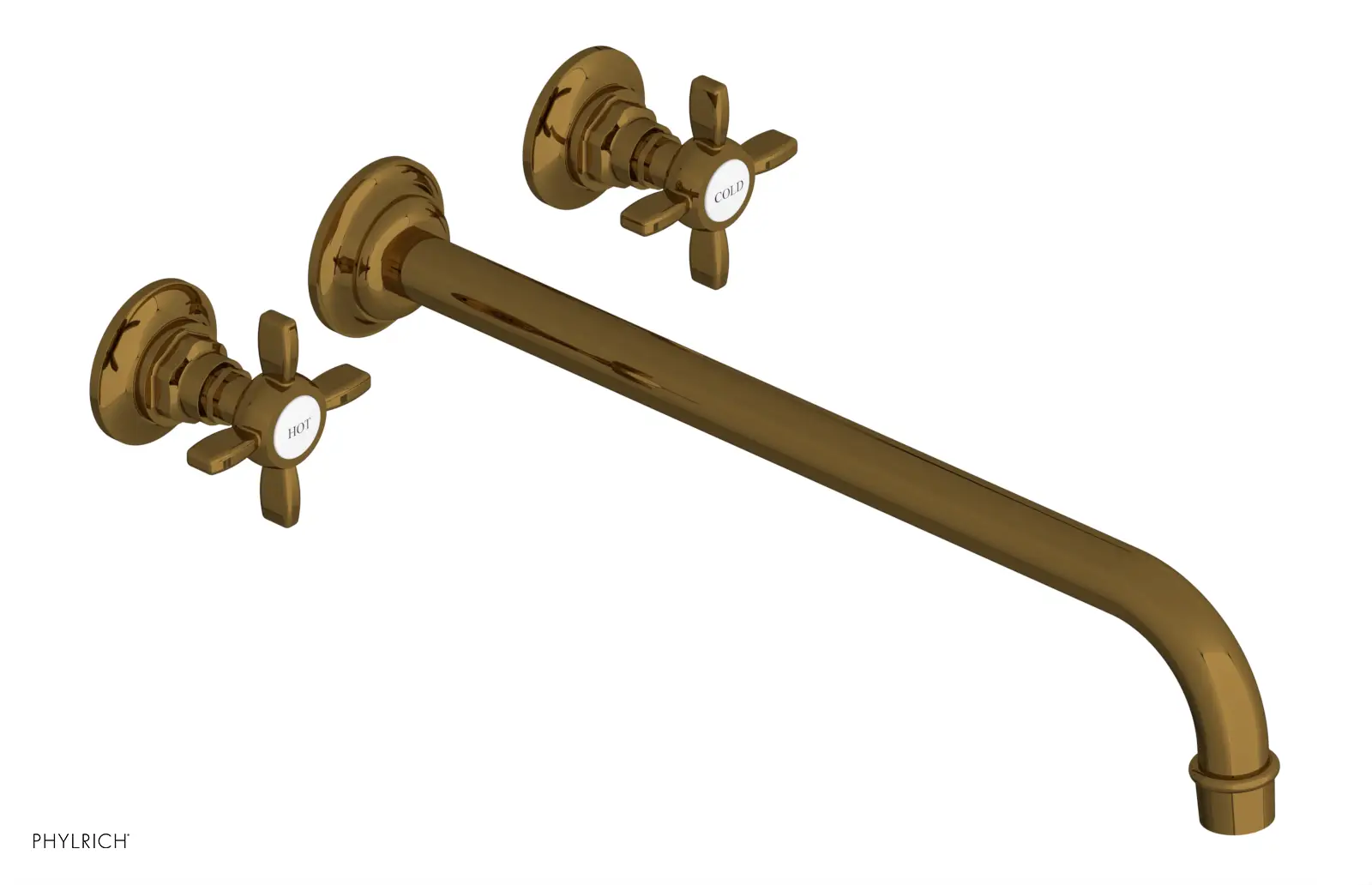 Phylrich Jamestown 14" Spout Wall Tub Set with Cross Handle by Phylrich