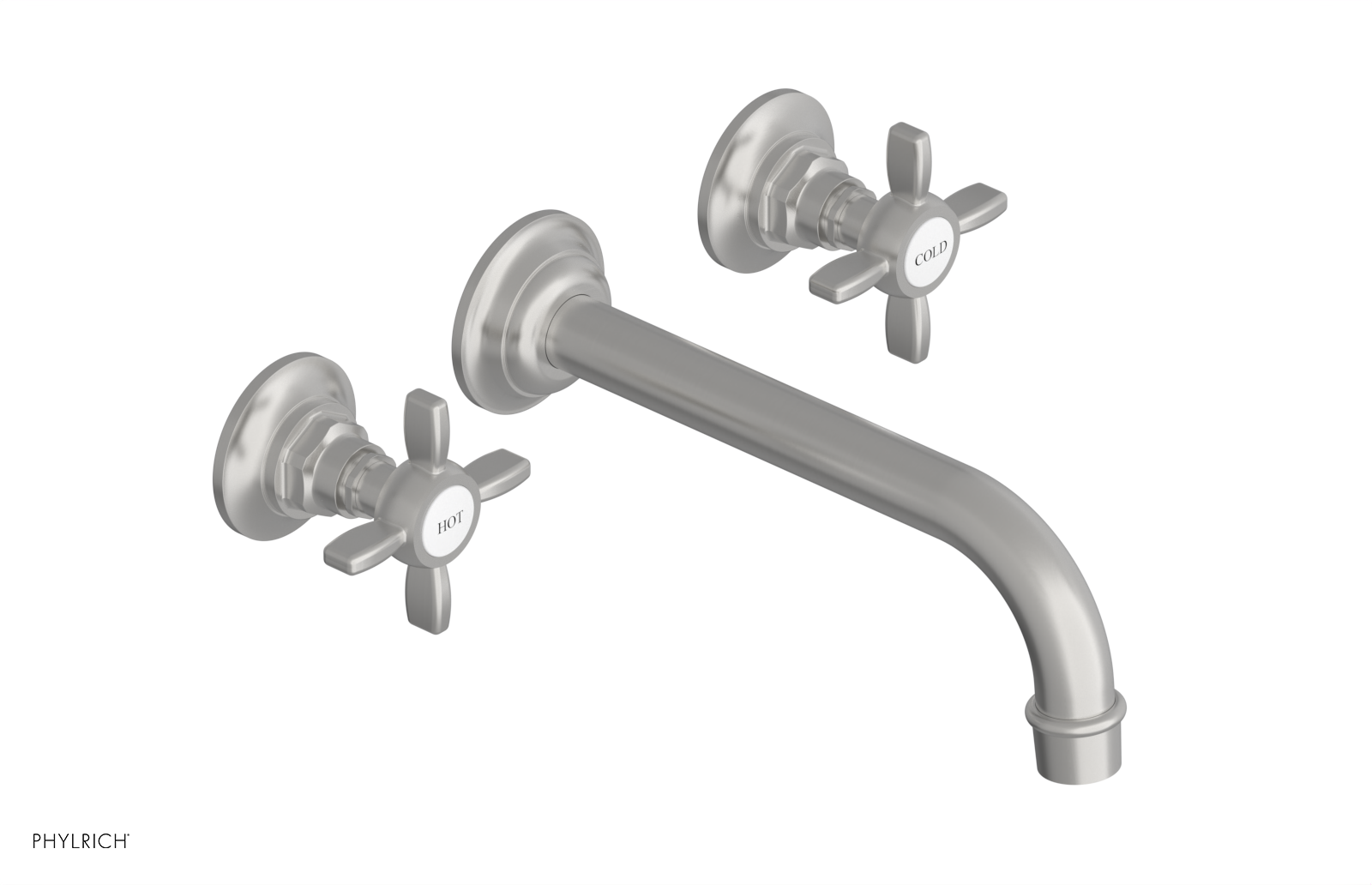 Phylrich Jamestown Wall Tub Set with Cross Handle by Phylrich
