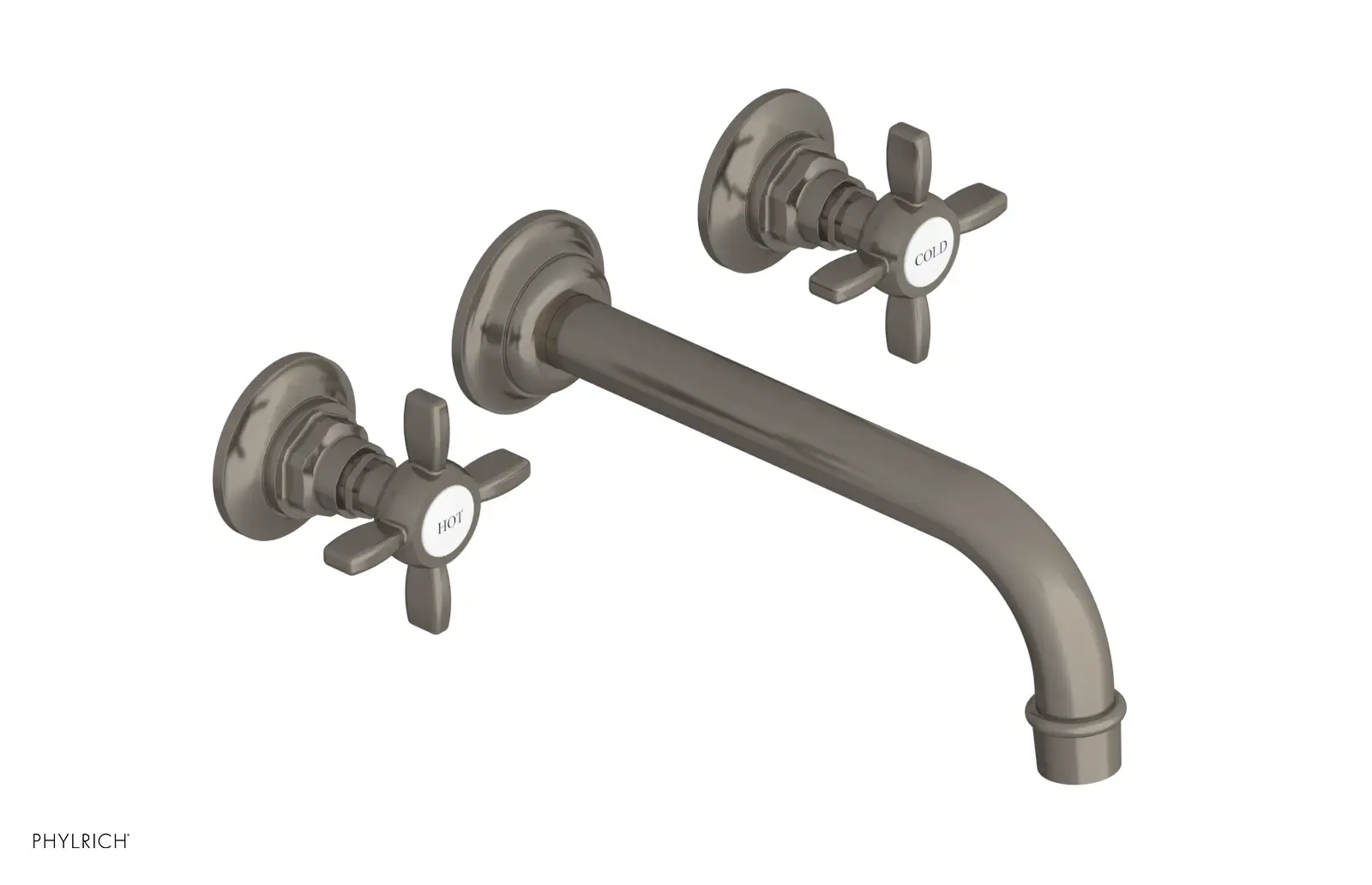 Phylrich Jamestown Wall Tub Set with Cross Handle by Phylrich