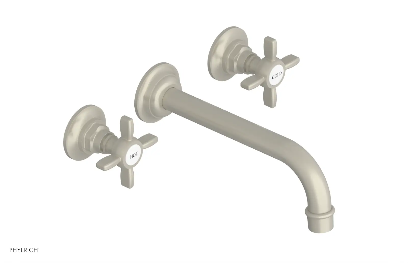 Phylrich Jamestown Wall Tub Set with Cross Handle by Phylrich