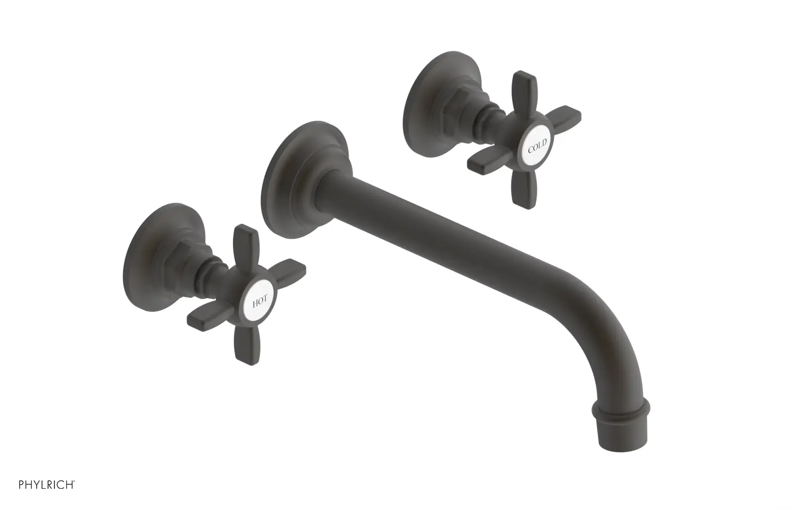Phylrich Jamestown Wall Tub Set with Cross Handle by Phylrich
