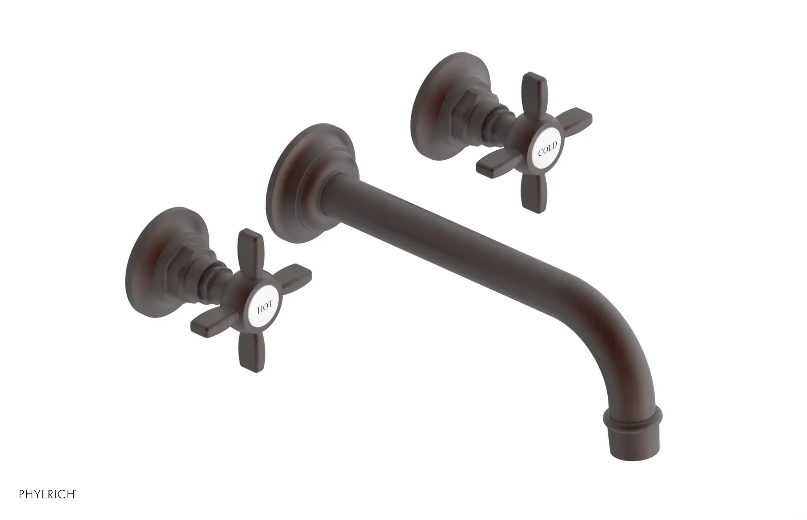 Phylrich Jamestown Wall Tub Set with Cross Handle by Phylrich