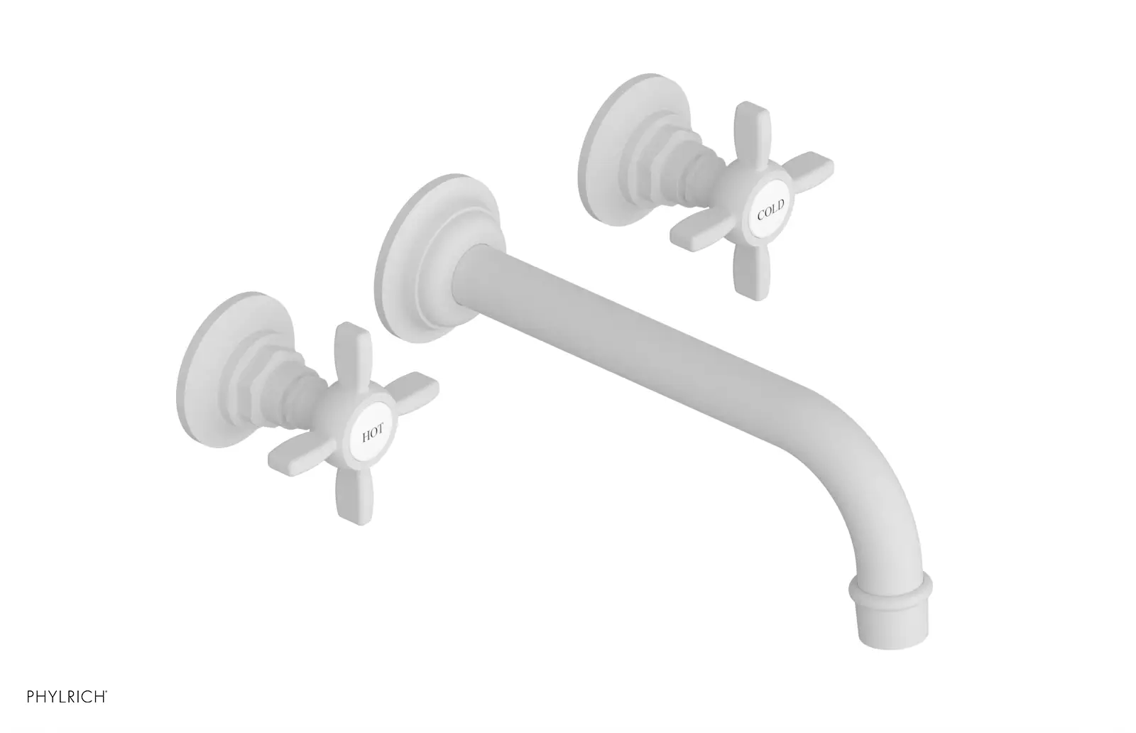 Phylrich Jamestown Wall Tub Set with Cross Handle by Phylrich