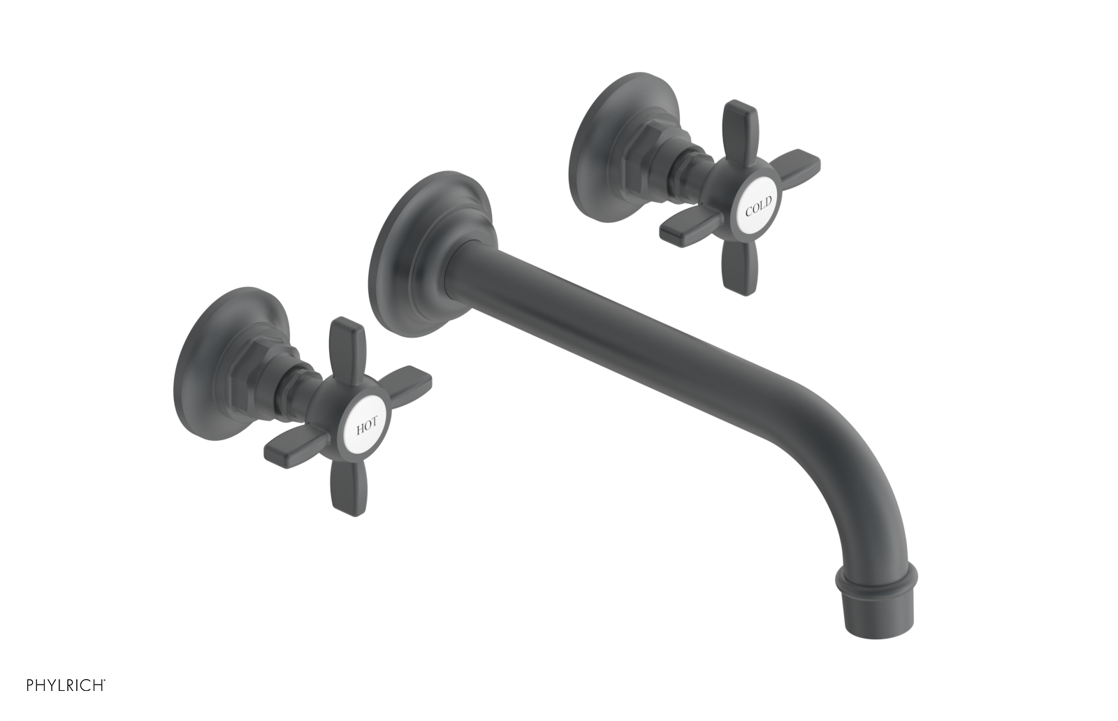 Phylrich Jamestown Wall Tub Set with Cross Handle by Phylrich