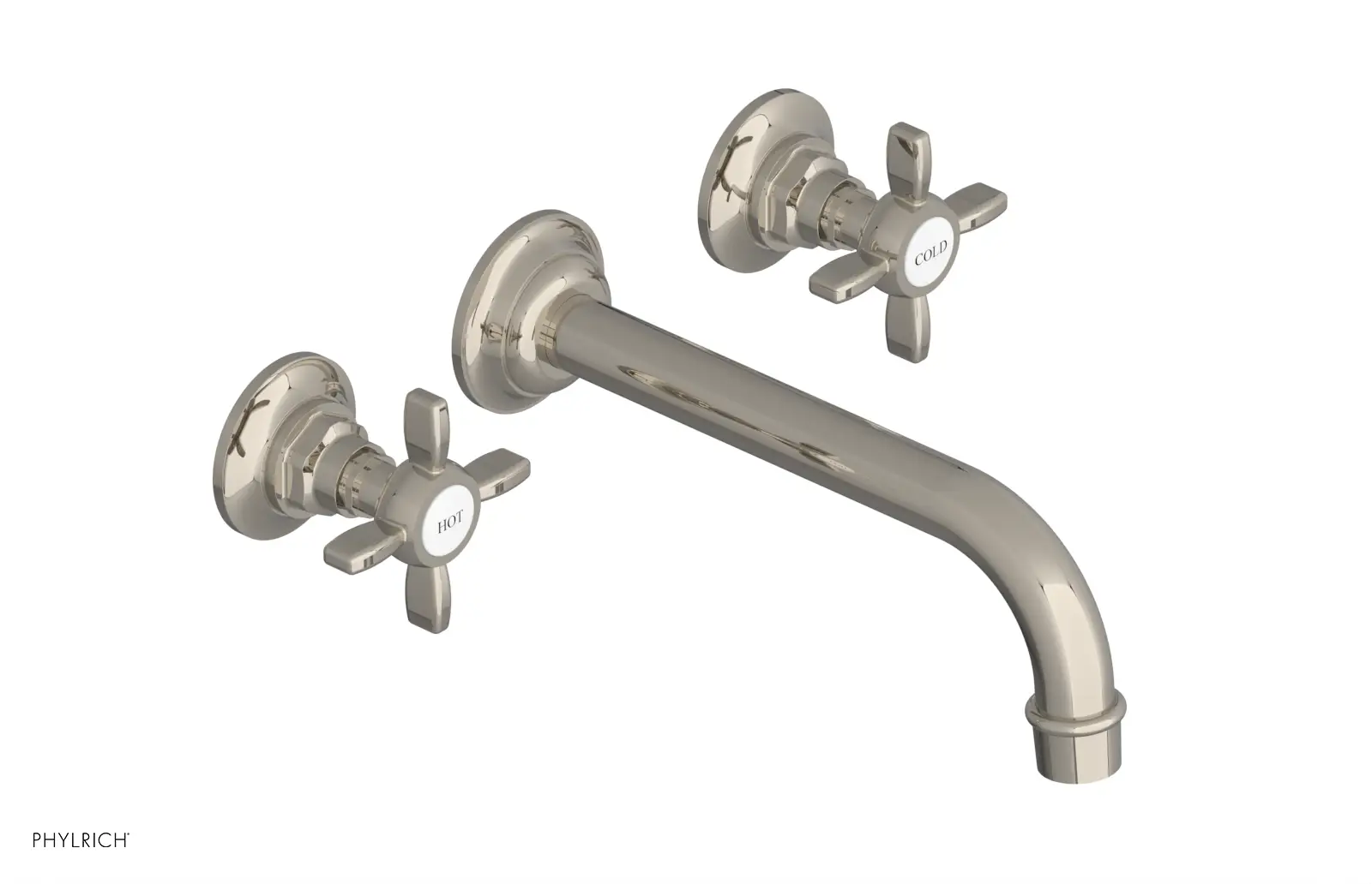 Phylrich Jamestown Wall Tub Set with Cross Handle by Phylrich