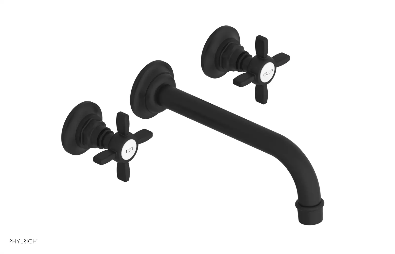 Phylrich Jamestown Wall Tub Set with Cross Handle by Phylrich