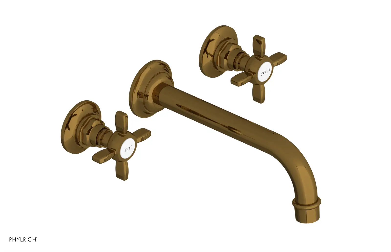 Phylrich Jamestown Wall Tub Set with Cross Handle by Phylrich