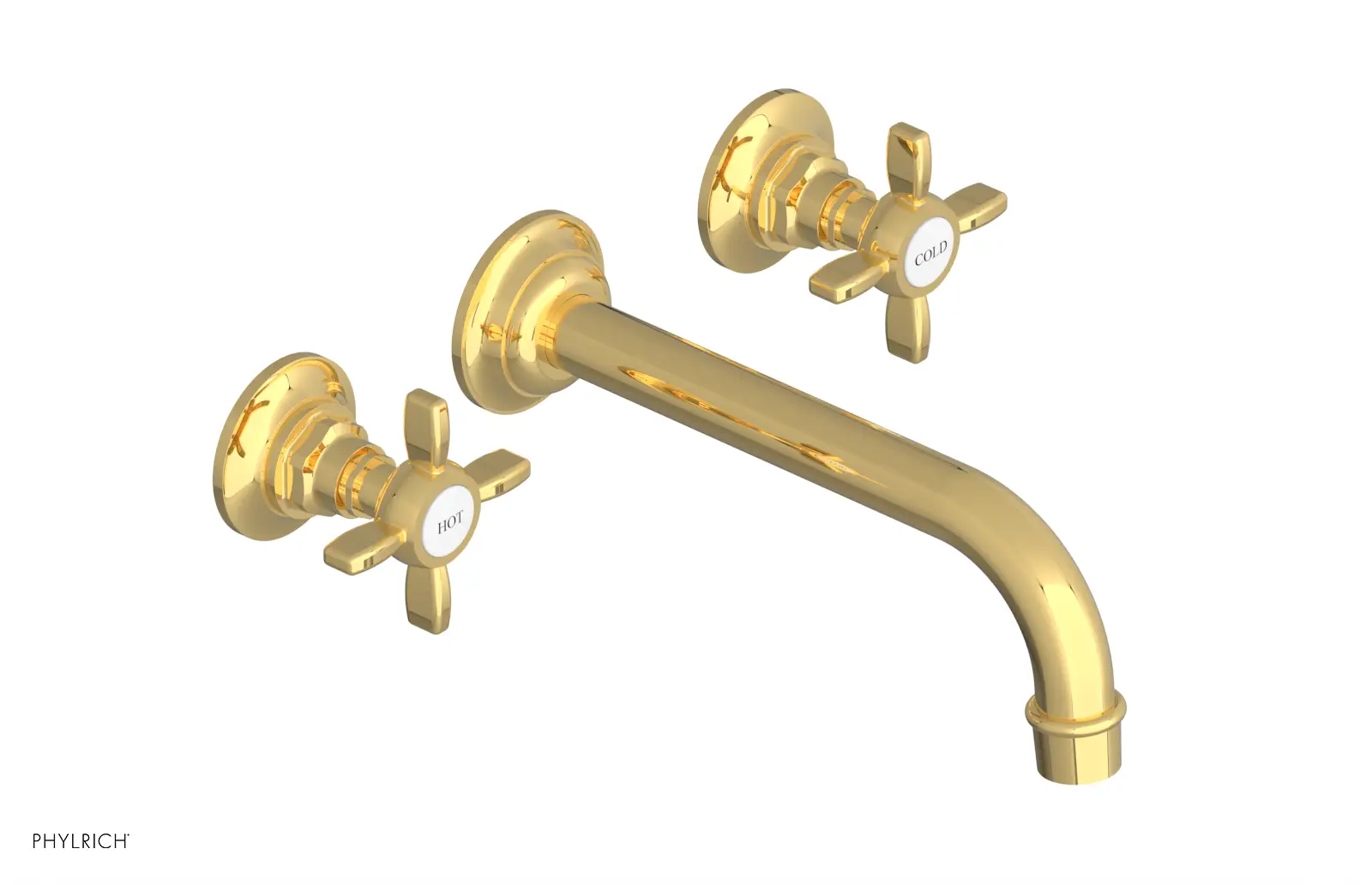 Phylrich Jamestown Wall Tub Set with Cross Handle by Phylrich
