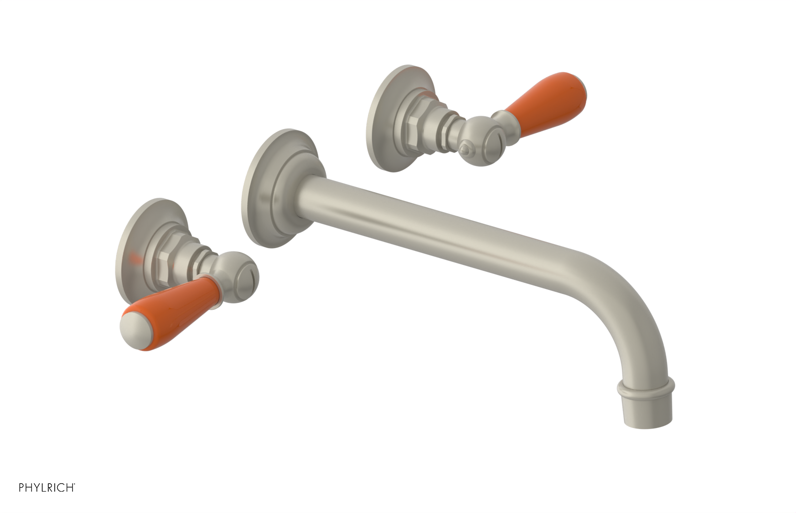 Phylrich Jamestown 10" Spout Wall Lavatory Set with Lever Handle by Phylrich
