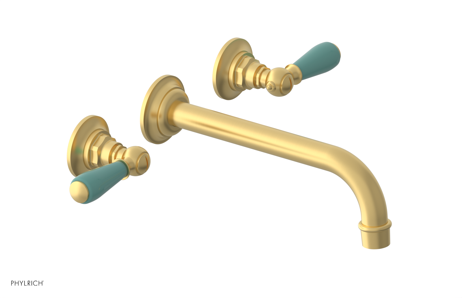 Phylrich Jamestown 10" Spout Wall Lavatory Set with Lever Handle by Phylrich