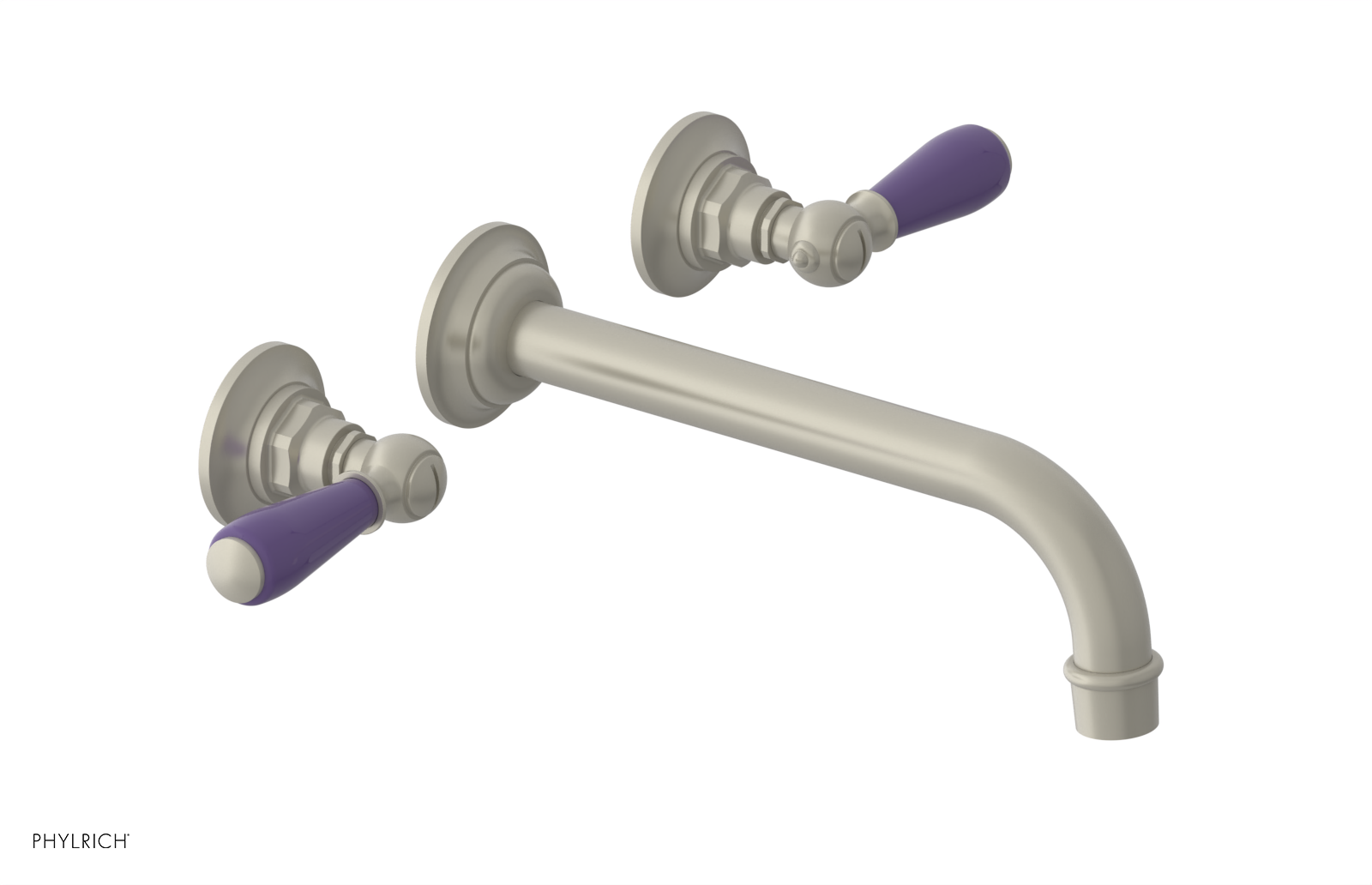 Phylrich Jamestown 10" Spout Wall Lavatory Set with Lever Handle by Phylrich