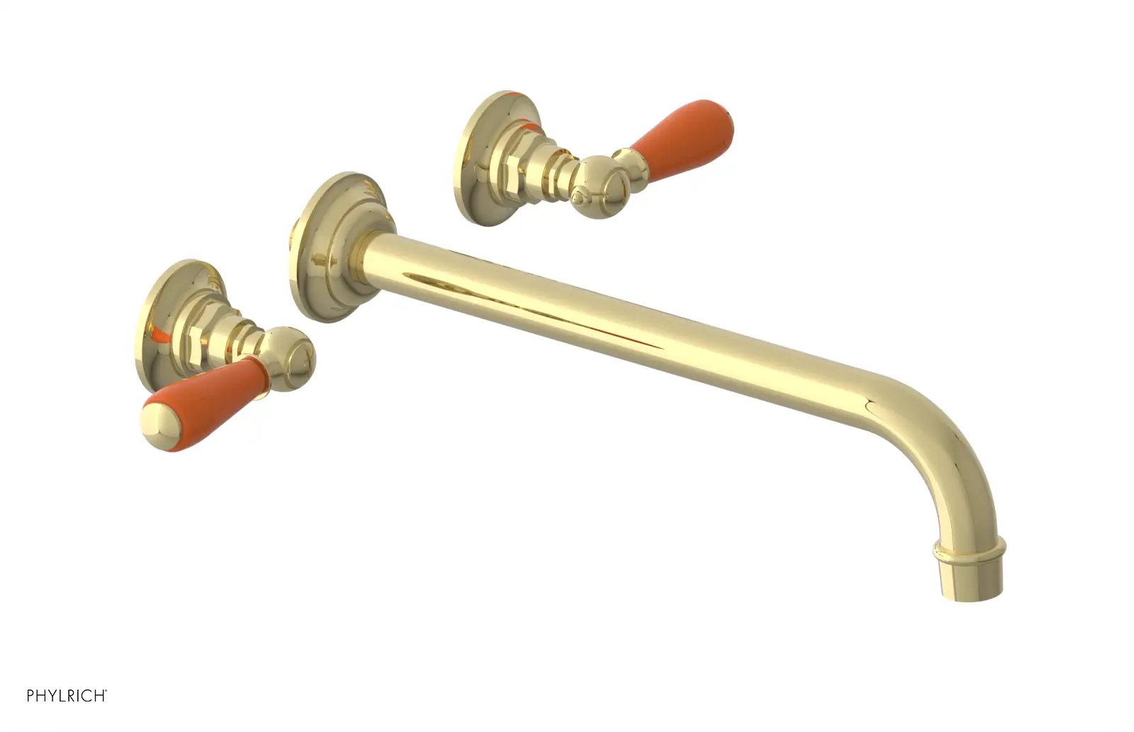 Phylrich Jamestown 12" Spout Wall Lavatory Set with Lever Handle by Phylrich
