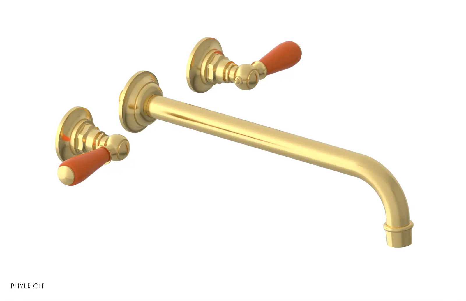 Phylrich Jamestown 12" Spout Wall Lavatory Set with Lever Handle by Phylrich