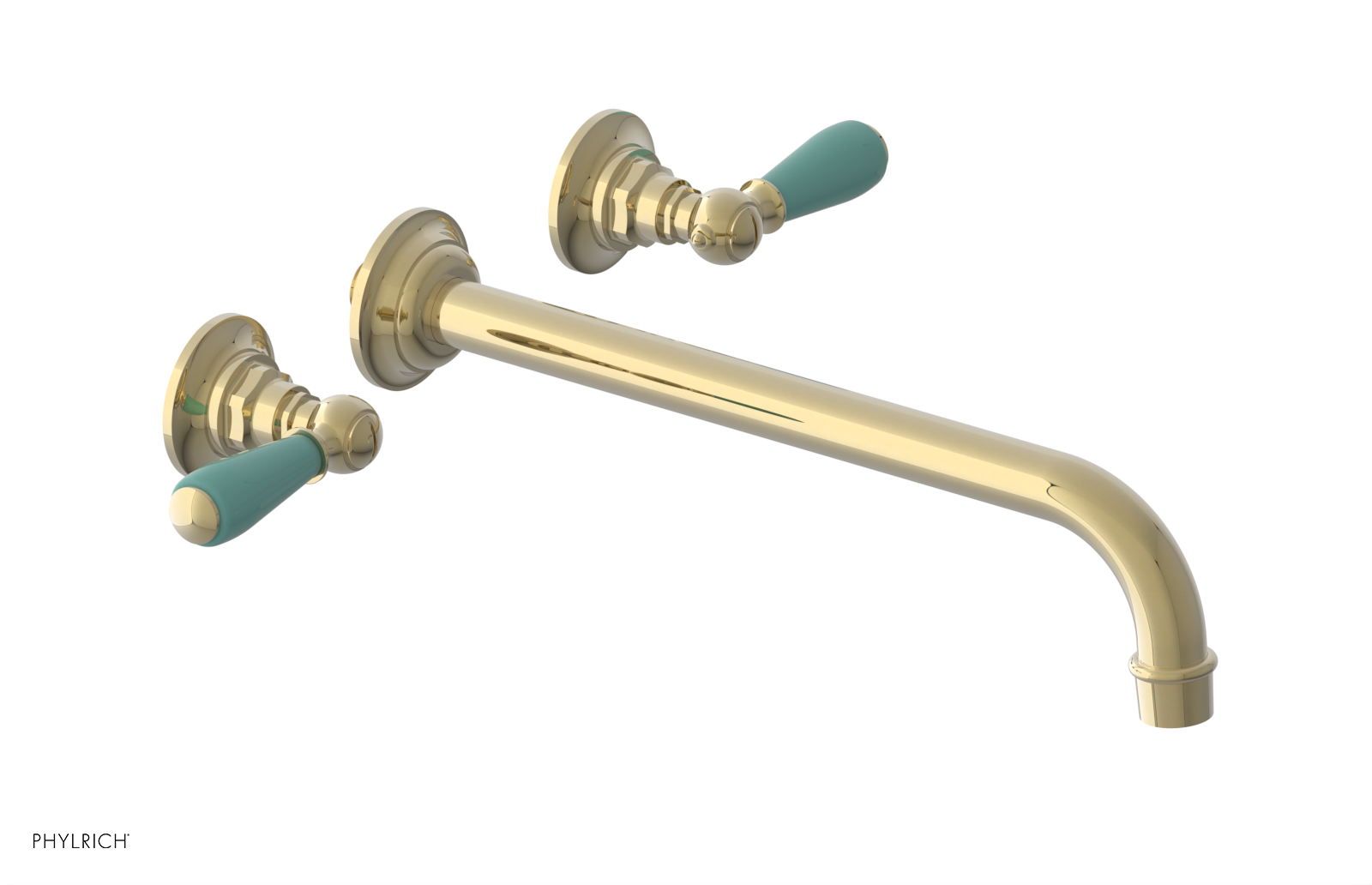 Phylrich Jamestown 12" Spout Wall Lavatory Set with Lever Handle