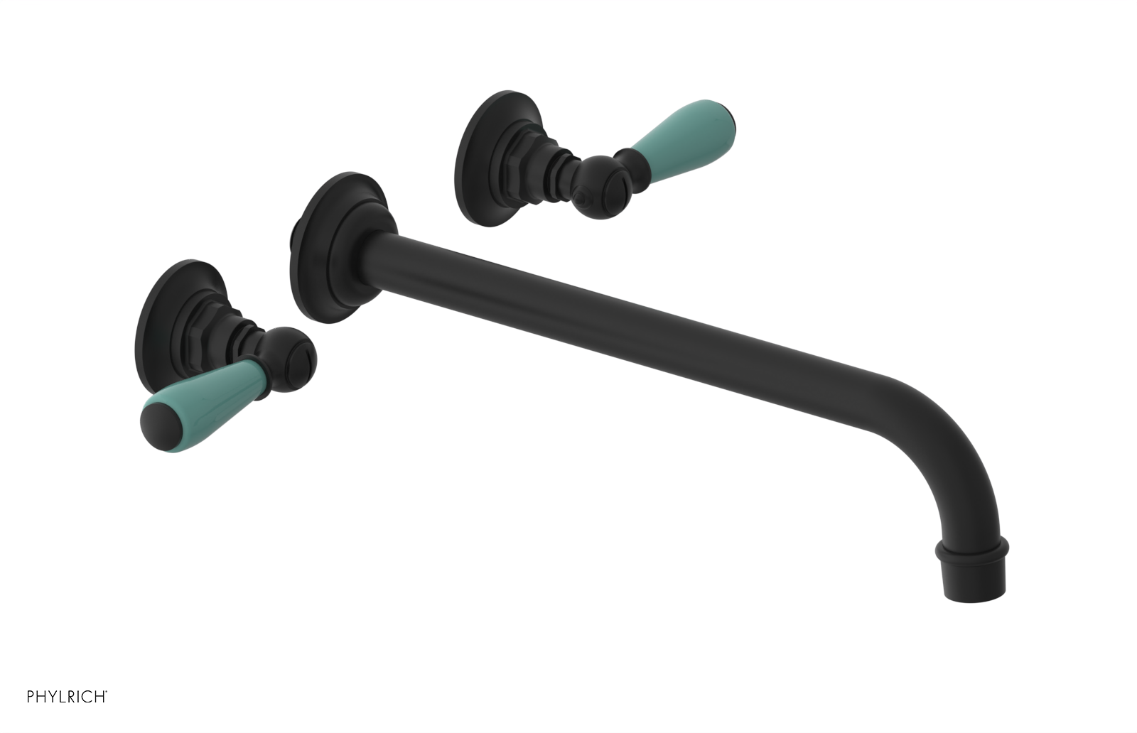 Phylrich Jamestown 12" Spout Wall Lavatory Set with Lever Handle