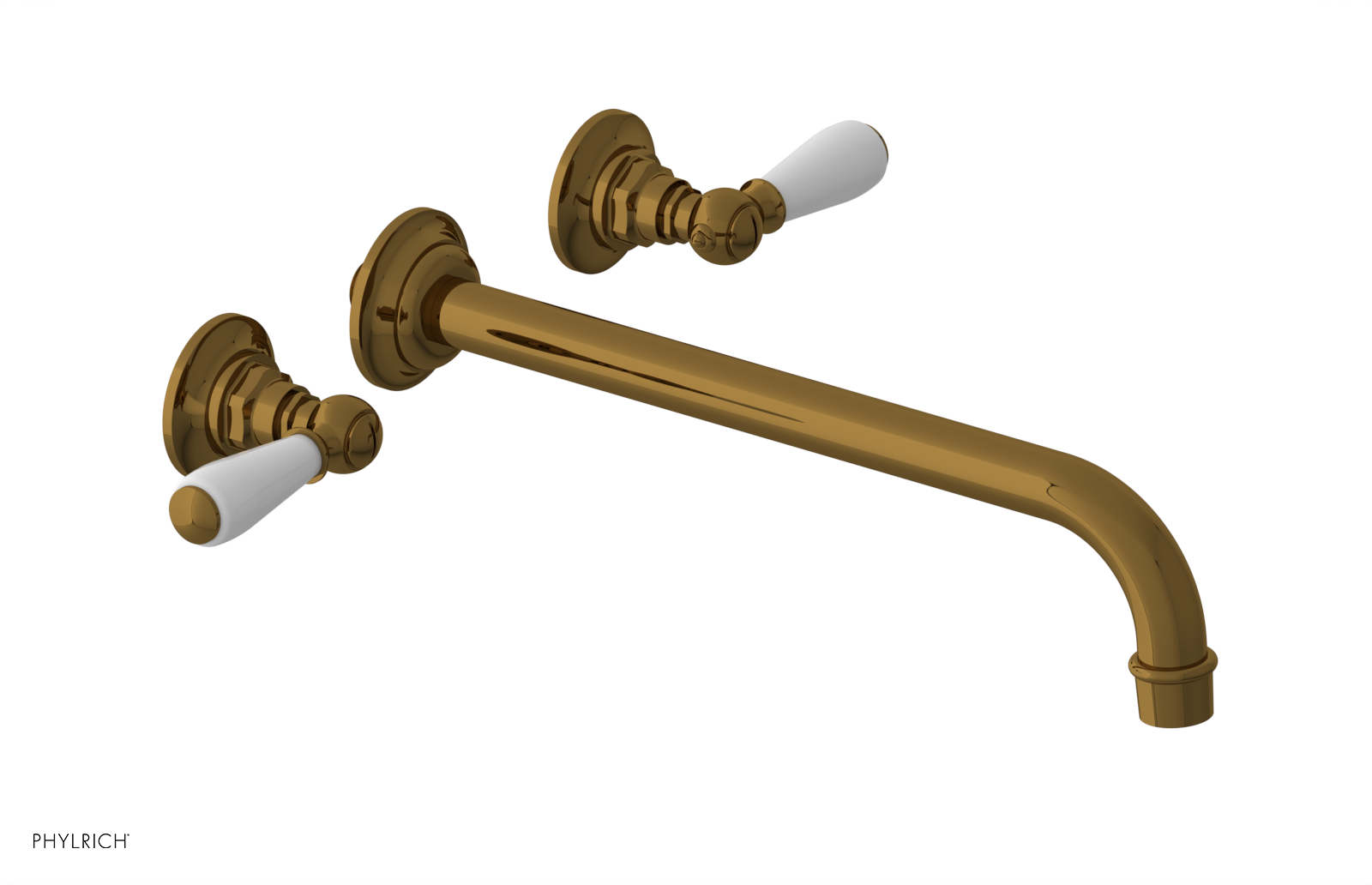 Phylrich Jamestown 12" Spout Wall Lavatory Set with Lever Handle