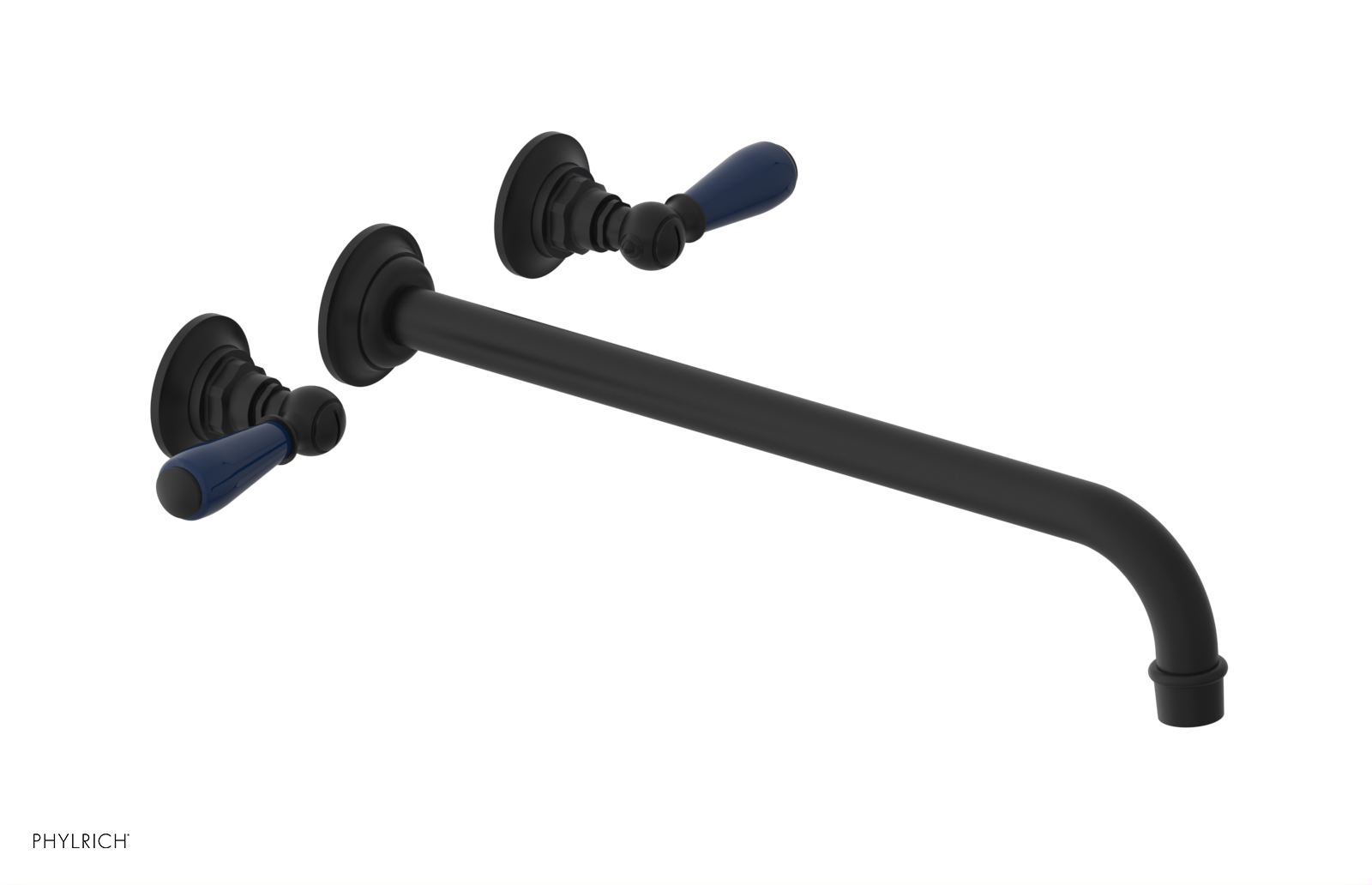 Phylrich Jamestown 14" Spout Wall Lavatory Set with Lever Handle