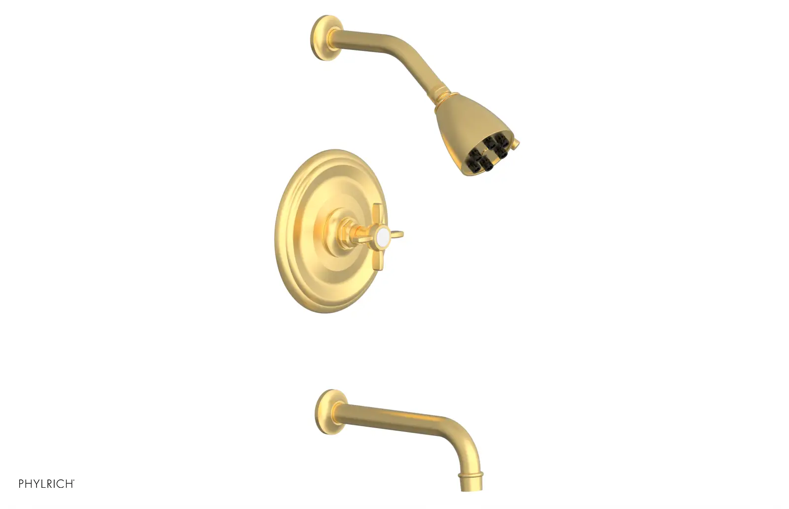 Phylrich Jamestown Pressure Balance Tub and Shower Set with Cross Handle by Phylrich