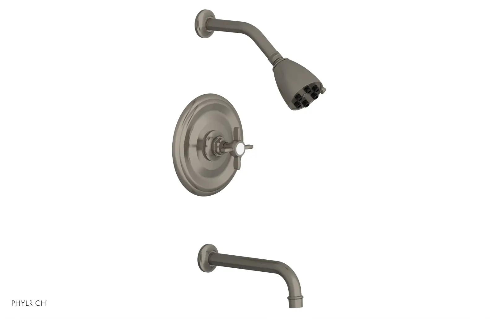 Phylrich Jamestown Pressure Balance Tub and Shower Set with Cross Handle by Phylrich