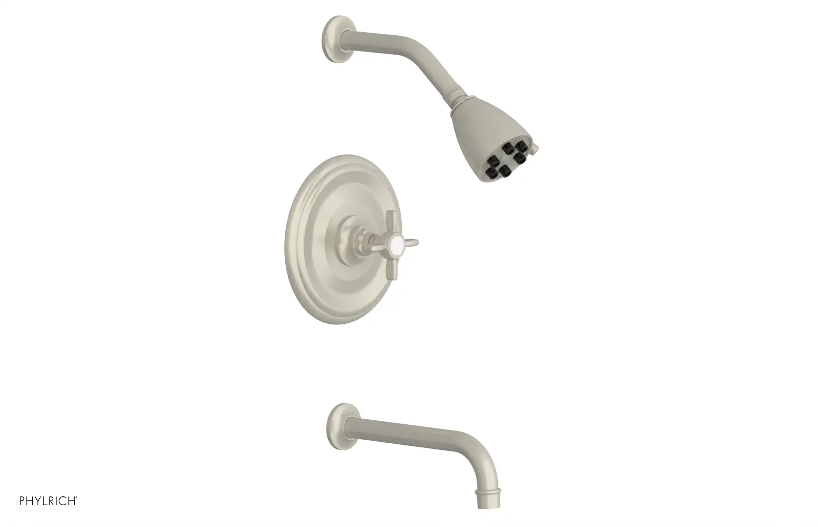 Phylrich Jamestown Pressure Balance Tub and Shower Set with Cross Handle by Phylrich