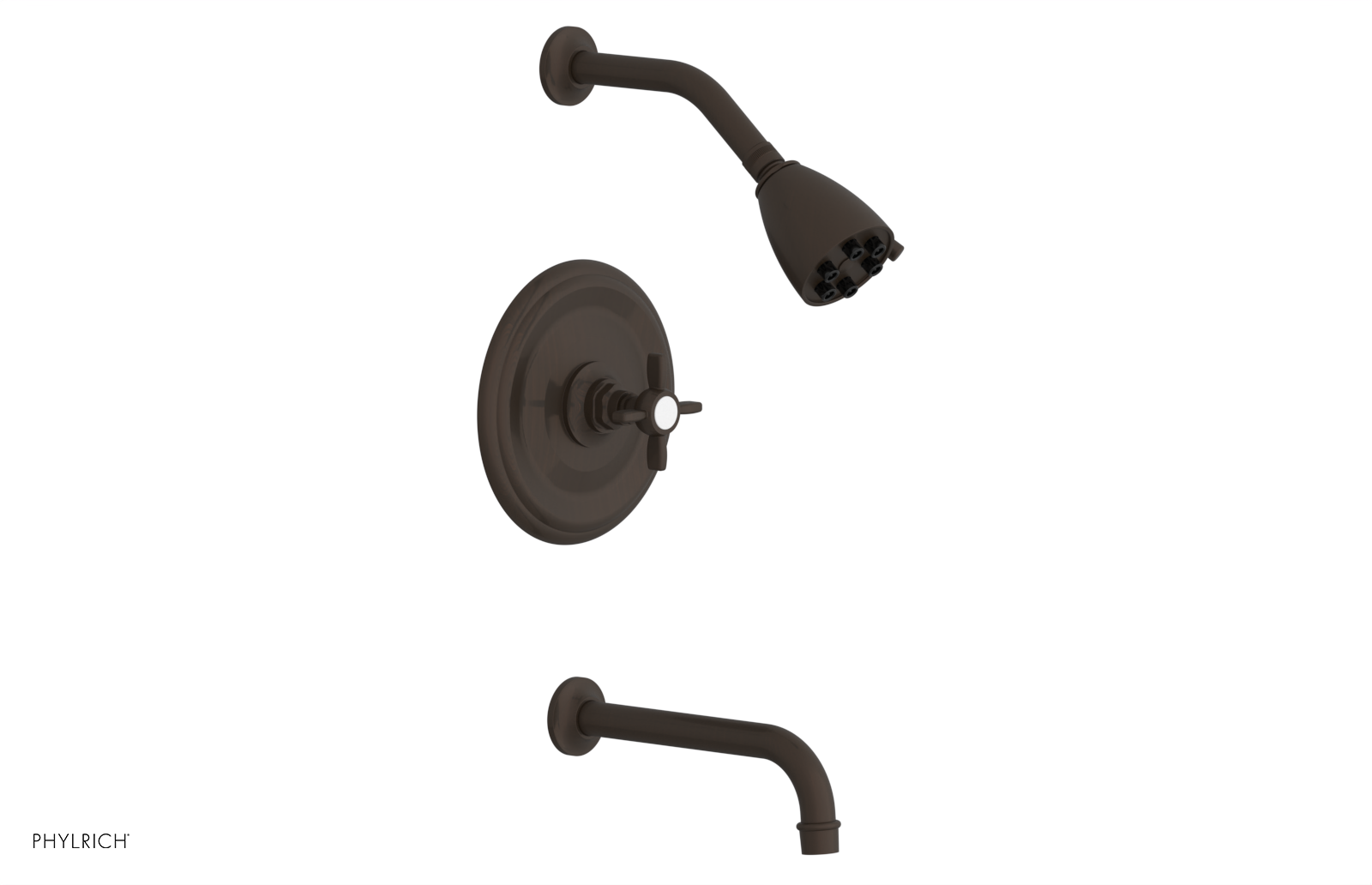 Phylrich Jamestown Pressure Balance Tub and Shower Set with Cross Handle