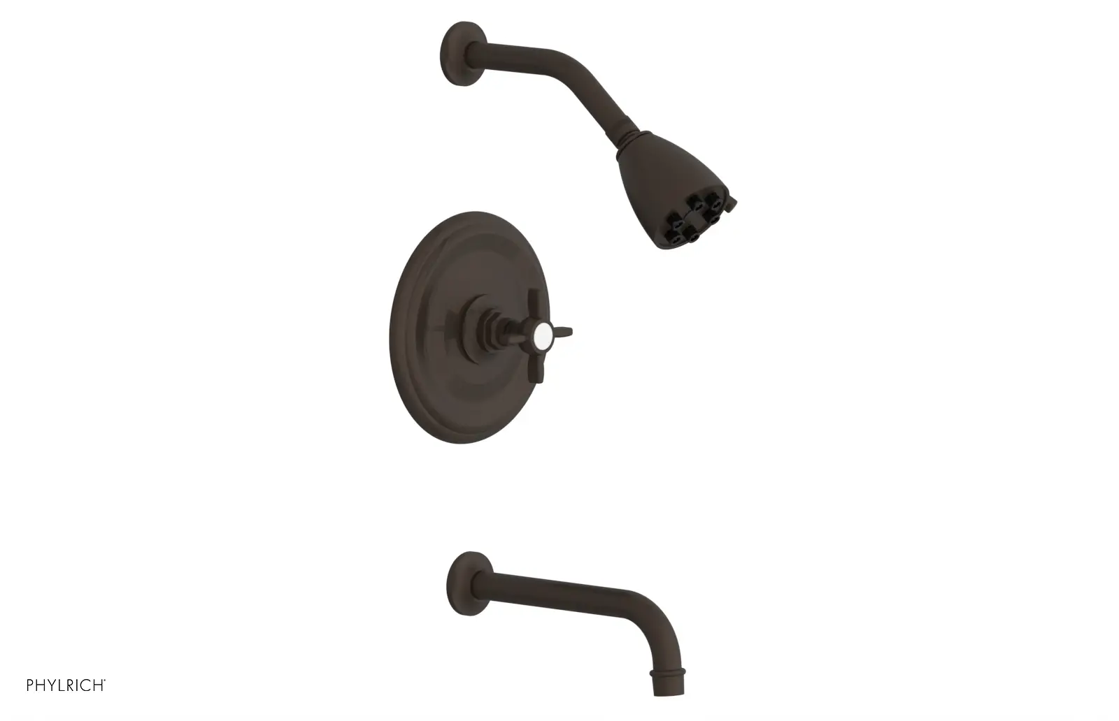 Phylrich Jamestown Pressure Balance Tub and Shower Set with Cross Handle by Phylrich