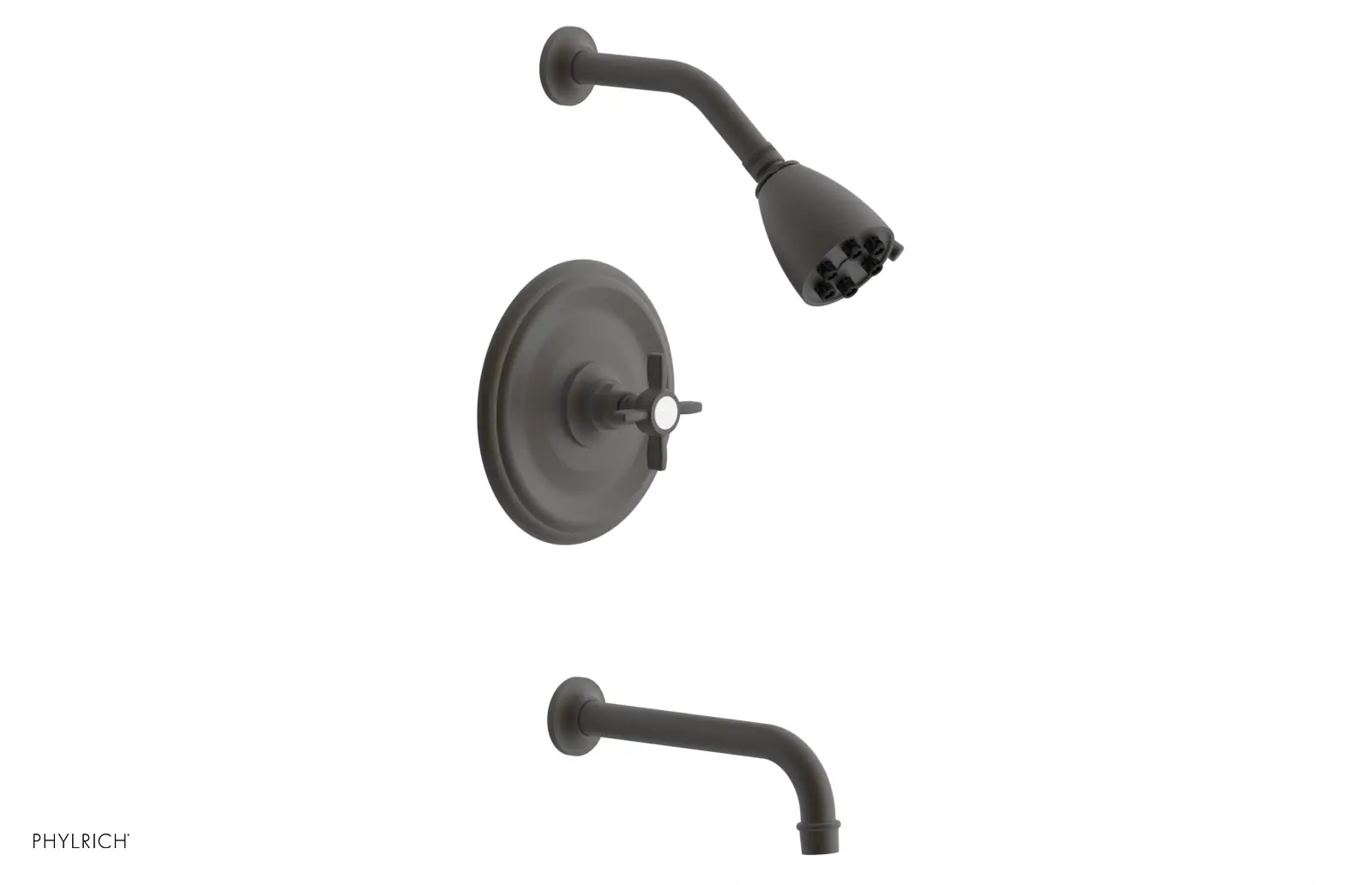 Phylrich Jamestown Pressure Balance Tub and Shower Set with Cross Handle by Phylrich