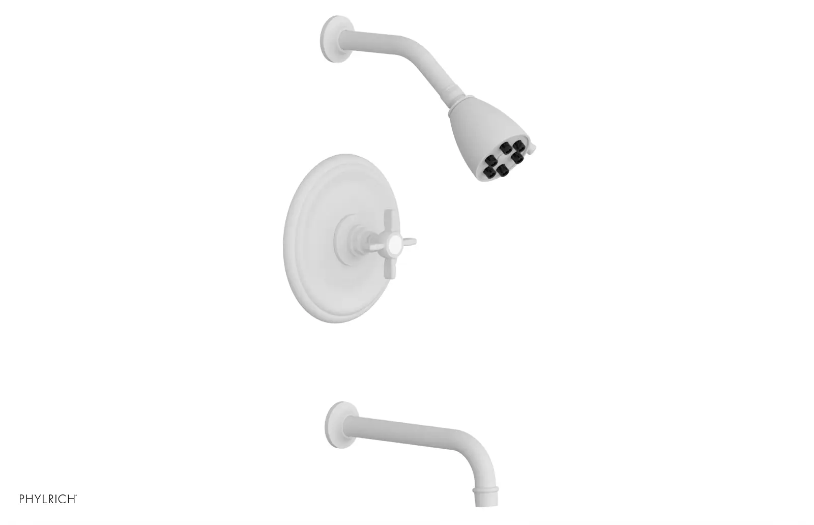 Phylrich Jamestown Pressure Balance Tub and Shower Set with Cross Handle by Phylrich