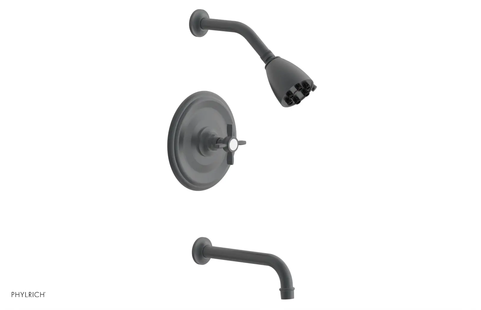 Phylrich Jamestown Pressure Balance Tub and Shower Set with Cross Handle by Phylrich