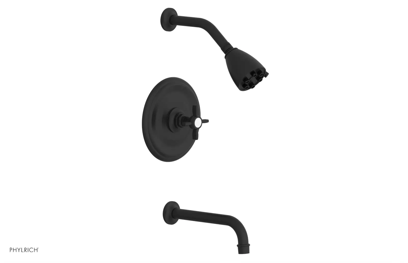 Phylrich Jamestown Pressure Balance Tub and Shower Set with Cross Handle by Phylrich