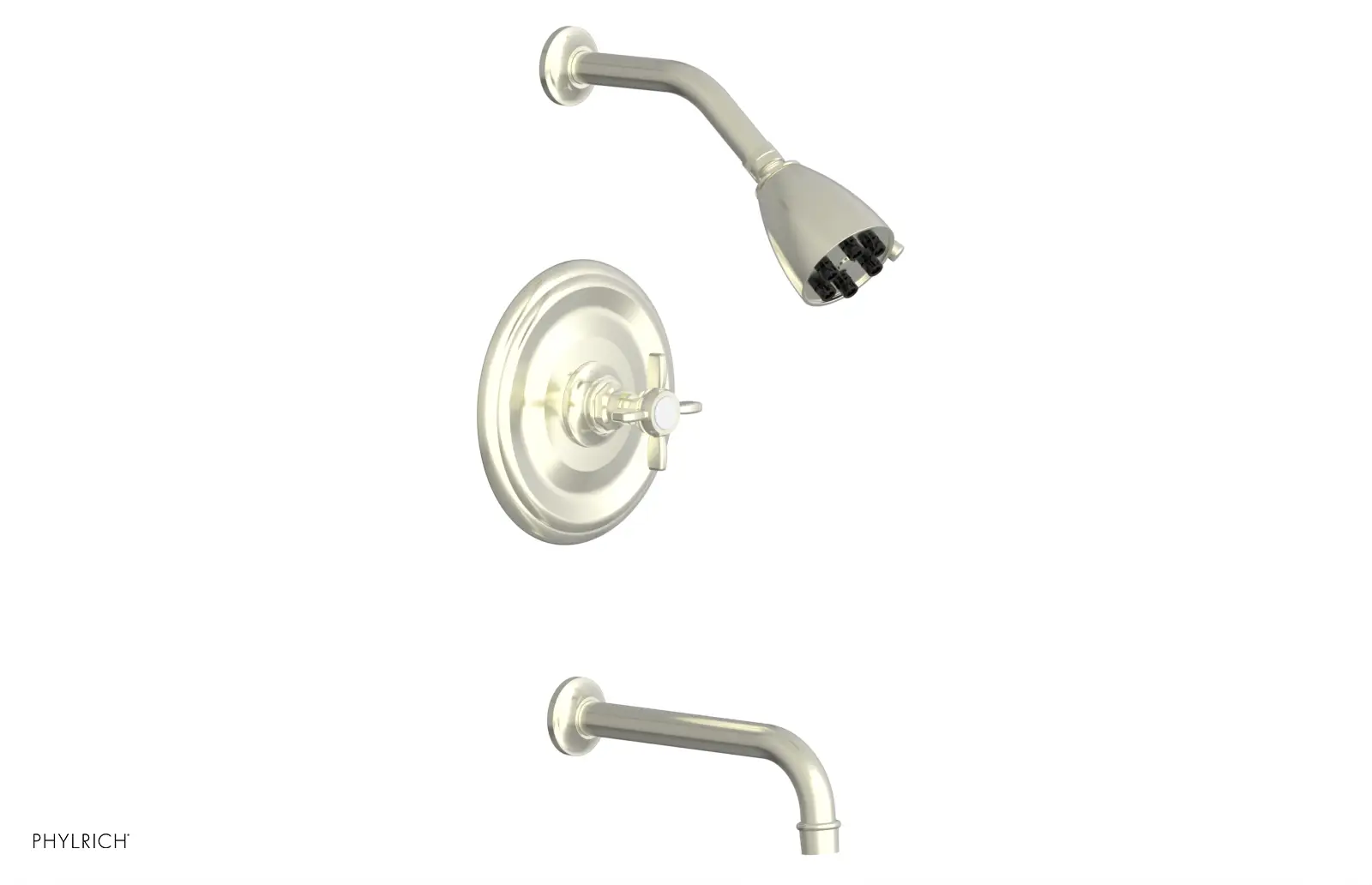 Phylrich Jamestown Pressure Balance Tub and Shower Set with Cross Handle by Phylrich