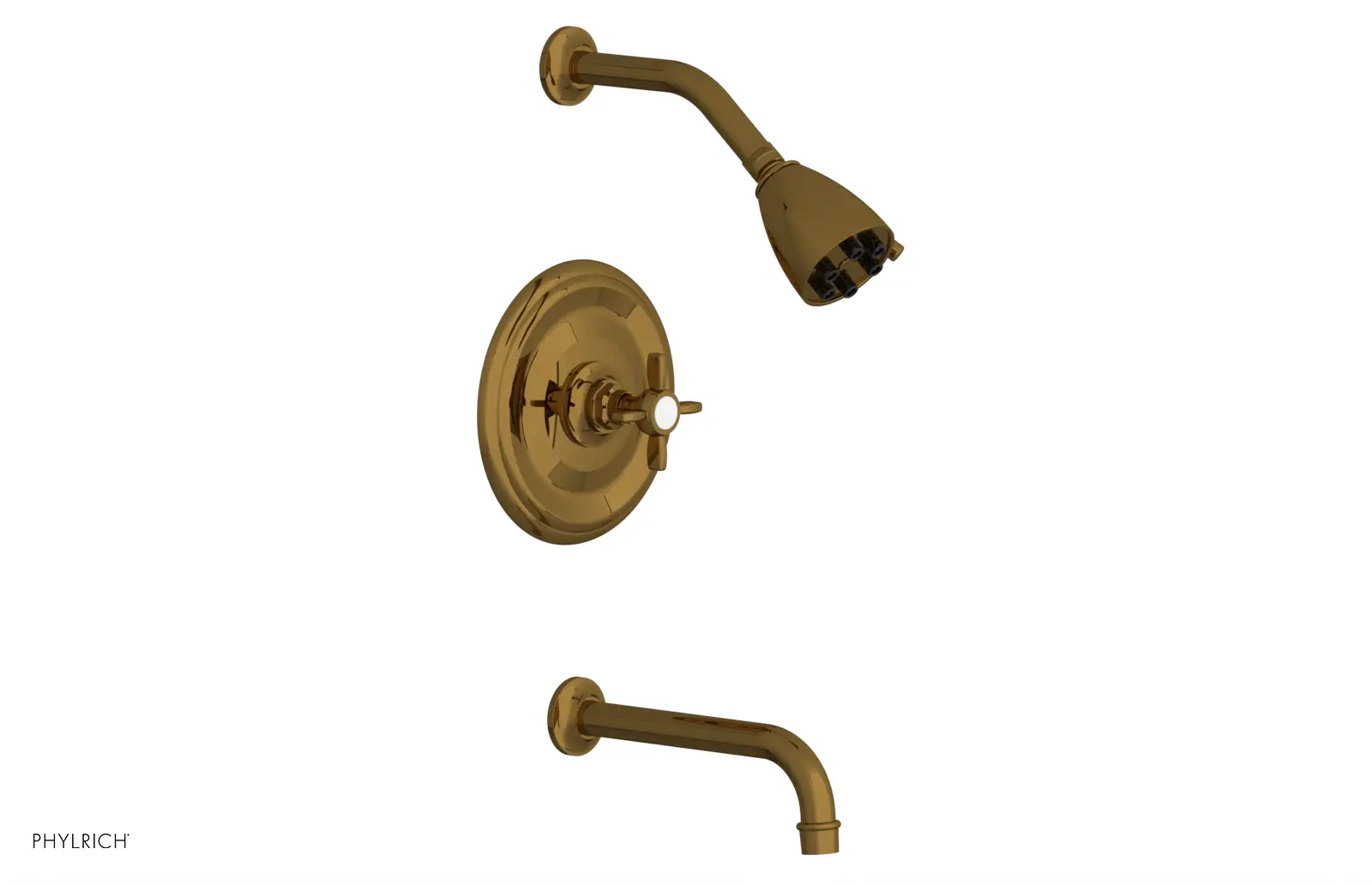 Phylrich Jamestown Pressure Balance Tub and Shower Set with Cross Handle by Phylrich