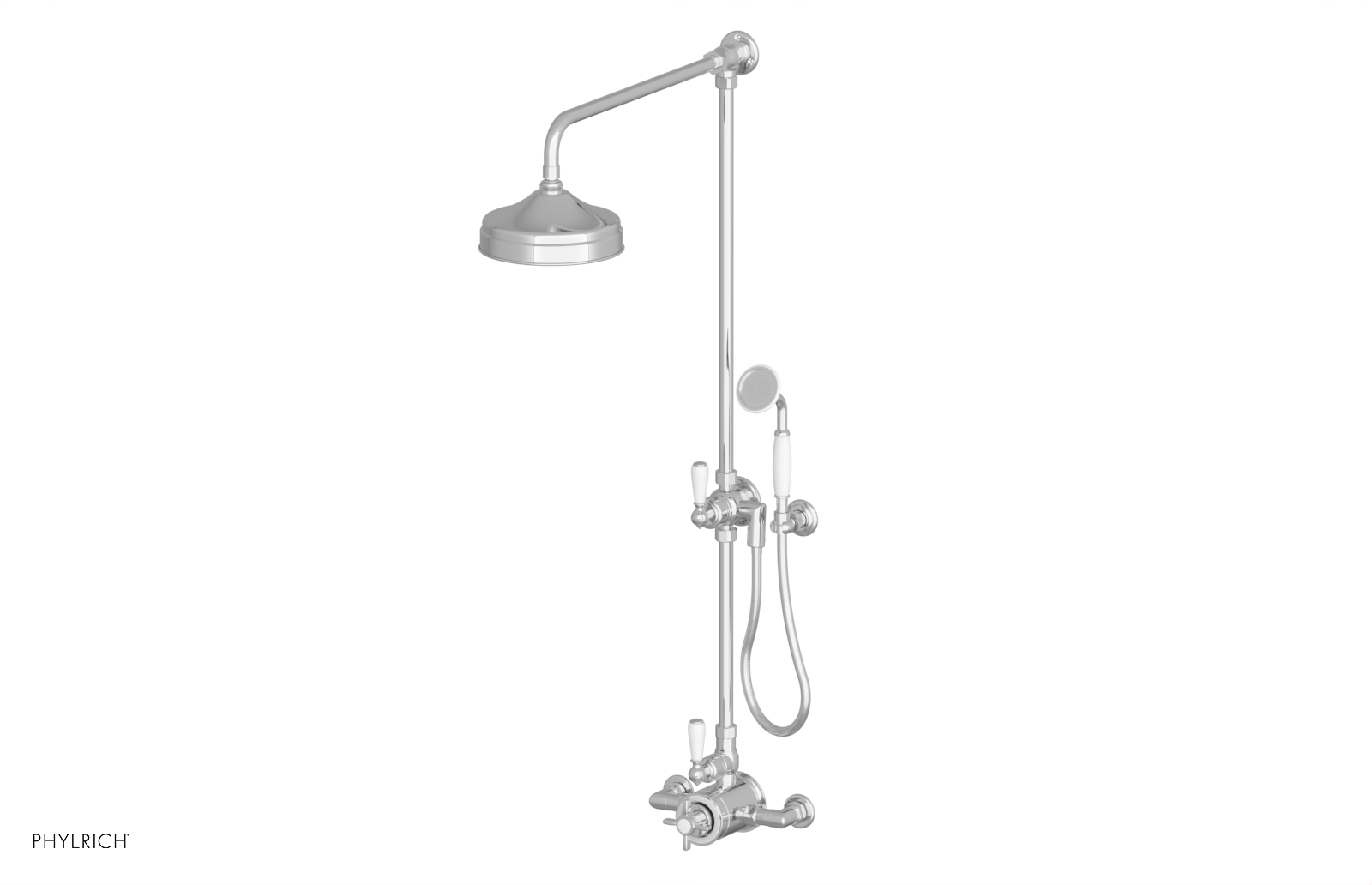 polished chrome shower system