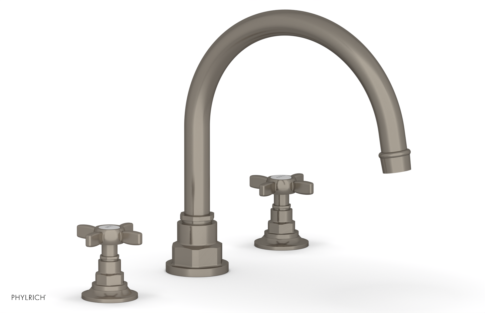 Phylrich Jamestown Deck Tub Set with Cross Handles