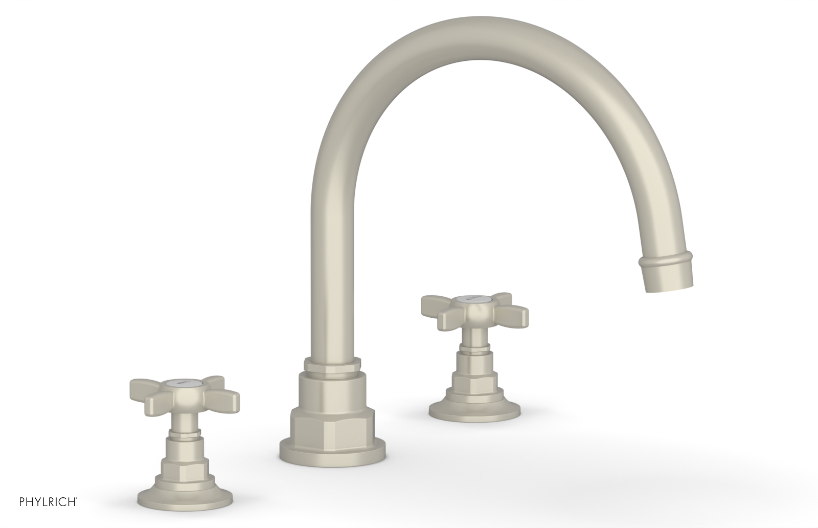 Phylrich Jamestown Deck Tub Set with Cross Handles