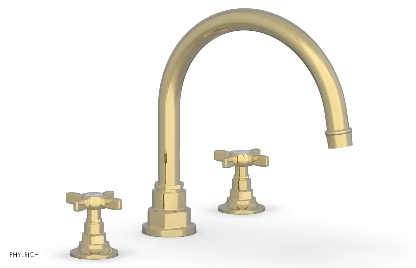 Phylrich Jamestown Deck Tub Set with Cross Handles by Phylrich