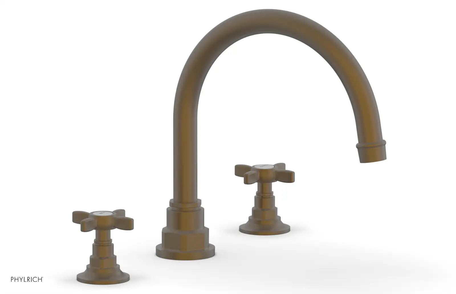 Phylrich Jamestown Deck Tub Set with Cross Handles by Phylrich